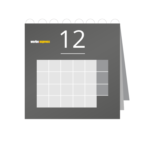 12 Blatt Wandkalender mit Deckblatt